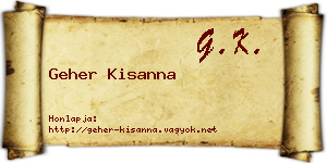 Geher Kisanna névjegykártya